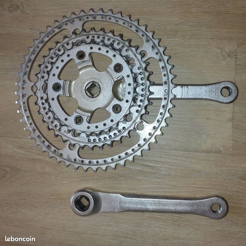 PÉDALIER STRONGLIGHT 52/42/30 France 14x1.25 1970s vélo vintage bicycle crankset EUR 76,00 - FR