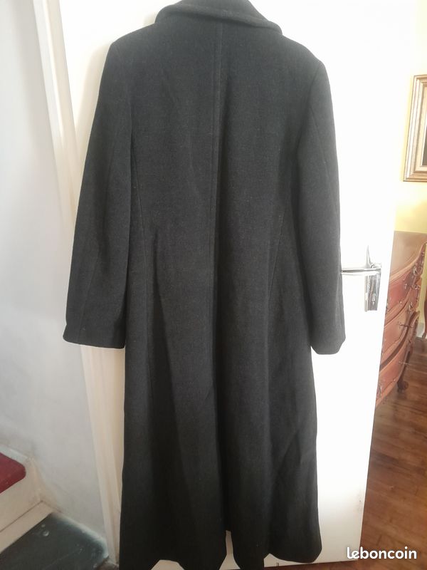 Manteau laine/cashmere long gris Agnes b T 38 (image 2)