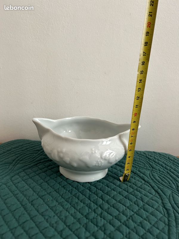 Jolie saucière porcelaine blanche de Limoges (Deshoulières - California) (image 4)