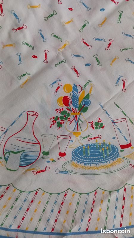 Nappe ronde Ø 152 cm décor festif anniversaire (image 1)