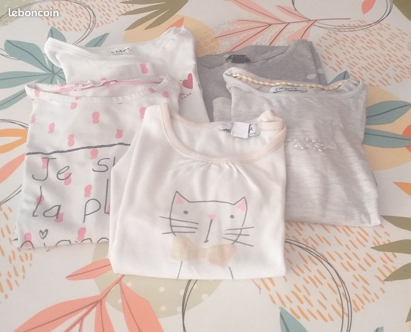 Lot 5 tee shirt 5 ans fille manches longues (image 1)