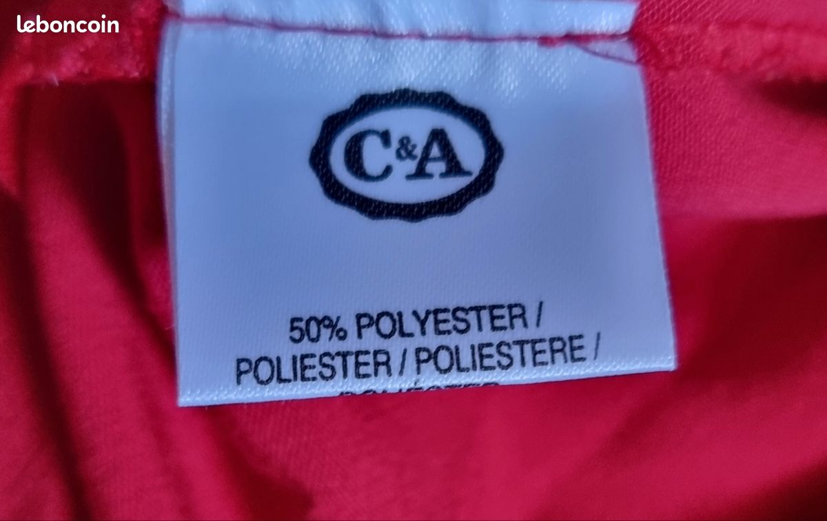 Jupe Midi Rouge C&A - Taille 36/38 - Vintage - Très Bon état Occasion
