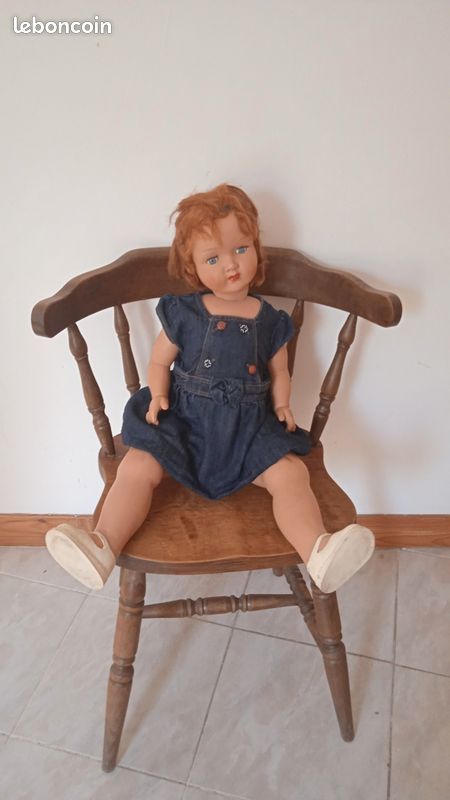 Charmante Poupée Ancienne En Celluloïd SNF – Petite Fille 30 Cm – France, 1935-1950