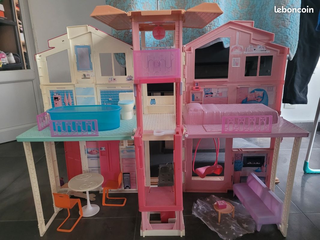 HOT Jouet Barbie Maison Barbie Rose Maison Barbie Figurines