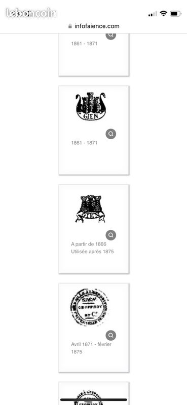 Théière de Gien début collection 1866 (image 6)