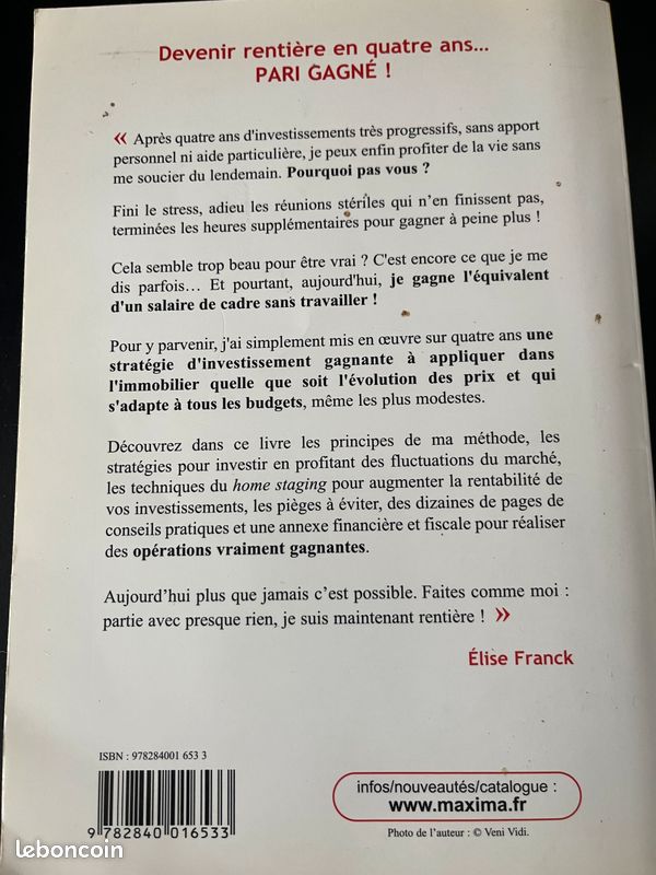 Livre Elise Franck : comment je suis devenue rentière en 4 ans (image 2)