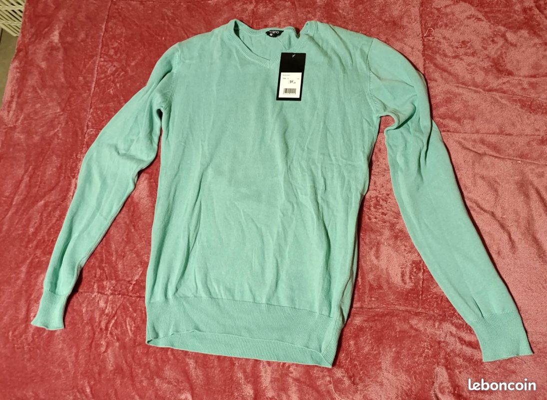 Pull femme vert bleu turquoise (image 1)