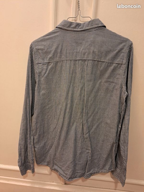 Chemise garçon 16 ans carreaux bleu Cyrillus très bon état (image 2)