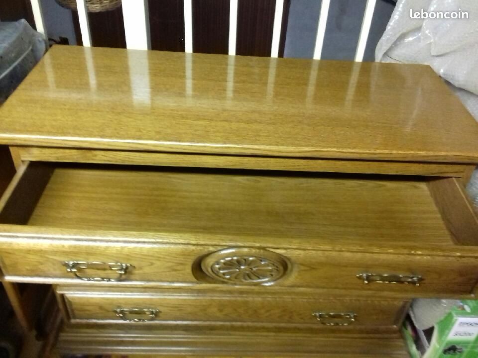 Commode en chêne + miroir (image 3)