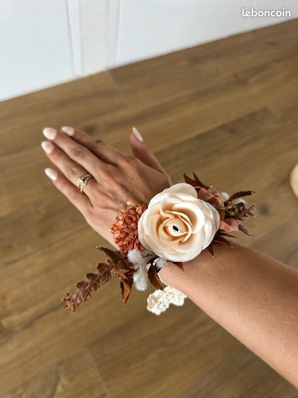 Bague Bracelet Fleuri Mariage Bracelet De Mariée Artisanal En