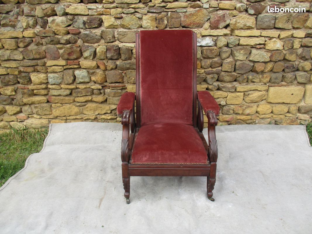 Ancien fauteuil a systeme a dossier inclinable (image 4)