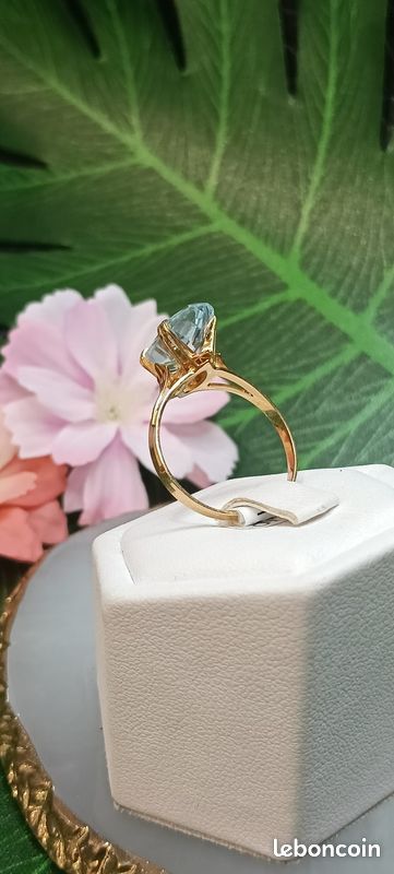 Bague Ancienne Plaquée Or 18k – Taille 60 – Alliance Anneau Créateur Pierre