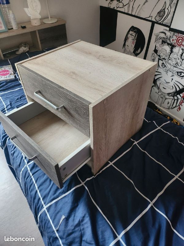 Lit 1 personne + table de chevet + bureau (image 4)
