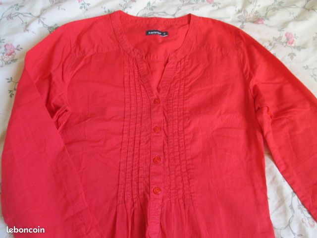(2949) TBE Chemisier rouge In Extenso Taille 36 Taille S (image 3)