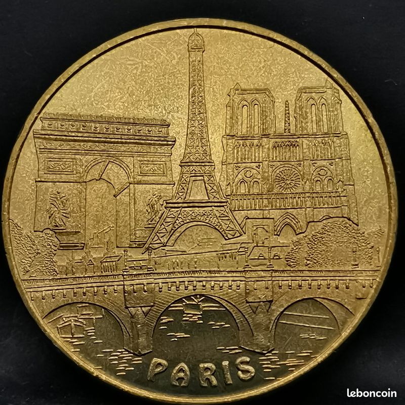 JETON TOURISTIQUE MDP 2010 LES 3 MONUMENTS ET LE PONT NEUF PARIS / MEDAILLE 34mm (image 1)