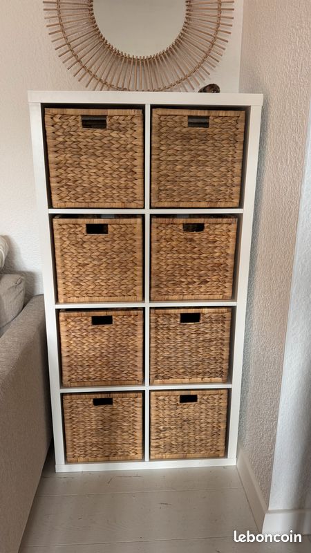 IKEA Kallax 8 cases + 8 paniers rangement (image 1)