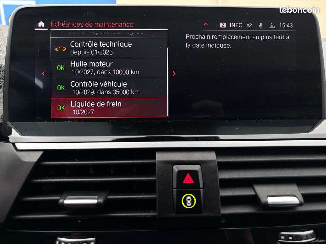 BMW X3 G01 xDrive20d 190ch BVA8 xLine - Entretien BMW - Caméra de Recul - FR (image 25)