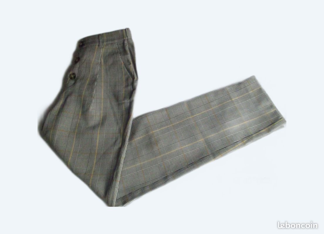 ELEGANT PANTALON DROIT à motifs PRINCE DE GALLES T.38 NEUF (image 3)