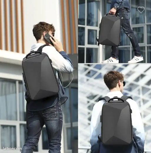 Sac à Dos pour Ordinateur Portable Idéal Pour Voyages Etanche Antivol Prise USB (image 3)