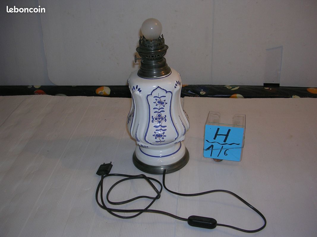 H 1 / 6 lampe a pétrole transformée èlectrique (image 2)