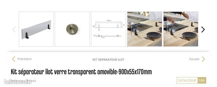 Kit séparateur îlot en verre + 2 supports - MSA France