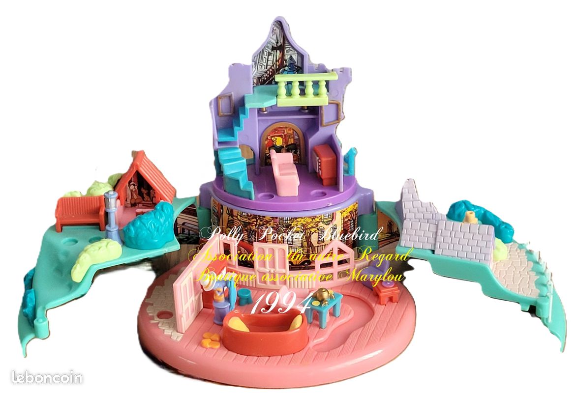 SUPERBE POLLY POCKET VINTAGE FLEUR DE LOTUS SANS PERSONNAGE BLUEBIRD 1996