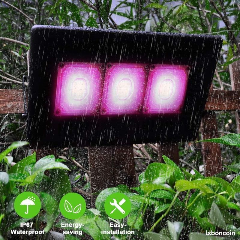 Relassy Lampe Horticole LED 150W Spectre Complet IP67 - Grow Light COB 270° Avec Crochets & Réglage 180°