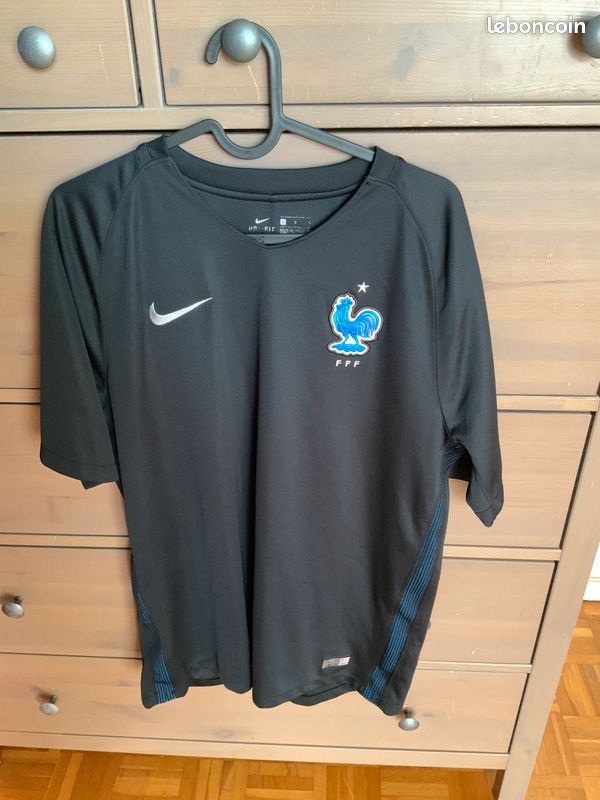 Maillot de foot équipe de France noir taille L Sport Plein air
