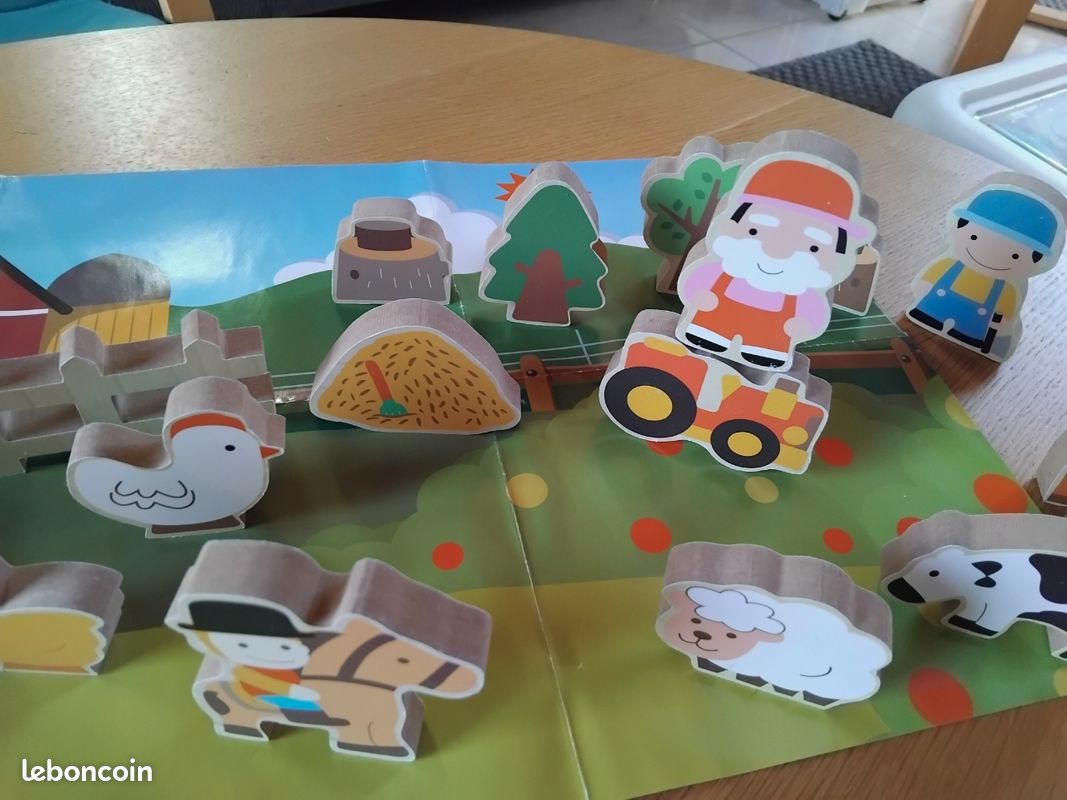 Jeu personnages de la ferme en bois (image 3)