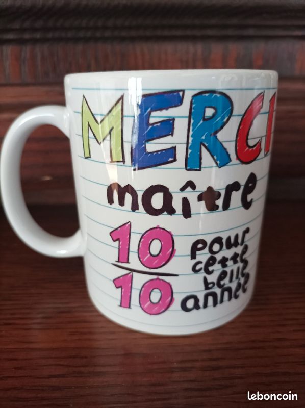 Mug neuf "merci maître" hauteur 10 cm (image 2)