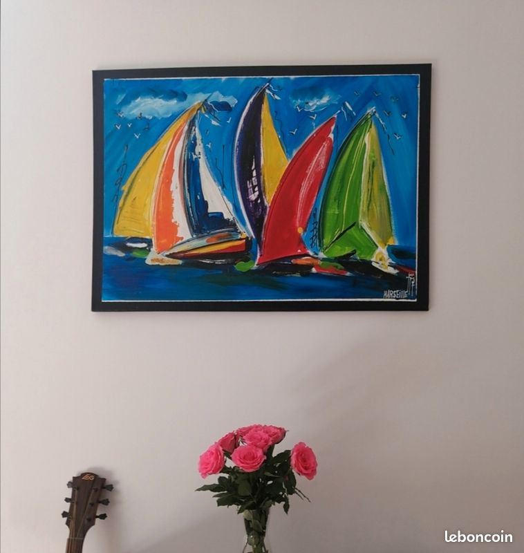Tableau peinture sur toile 90 x 65 cm_ Dispo jusqu'au 20 août maxi (image 1)