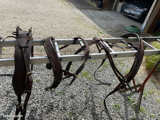 PLAYMOBIL CHEVAL AVEC harnais de trait pour chars et chariots-médiéval-western EUR 5,50