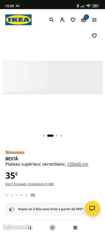 Plateau supérieur en verre besta (image 6)