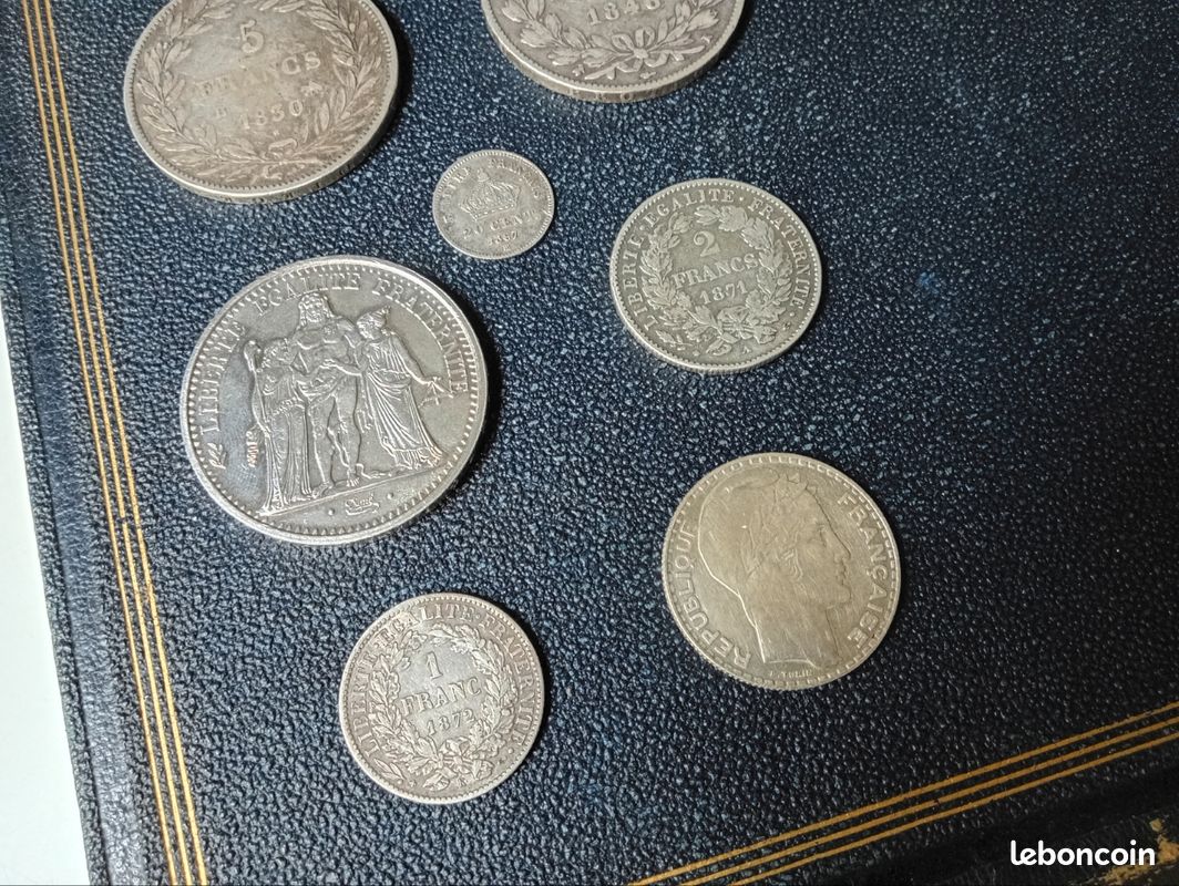 Lot pièces en argent - 5 francs Écu, Cérès, Turin, Hercule - Vendu au poids (image 5)