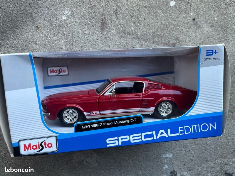 Maisto 1/24 Ford Mustang GT 1967 – Miniature Voiture Rouge – échelle 1:24