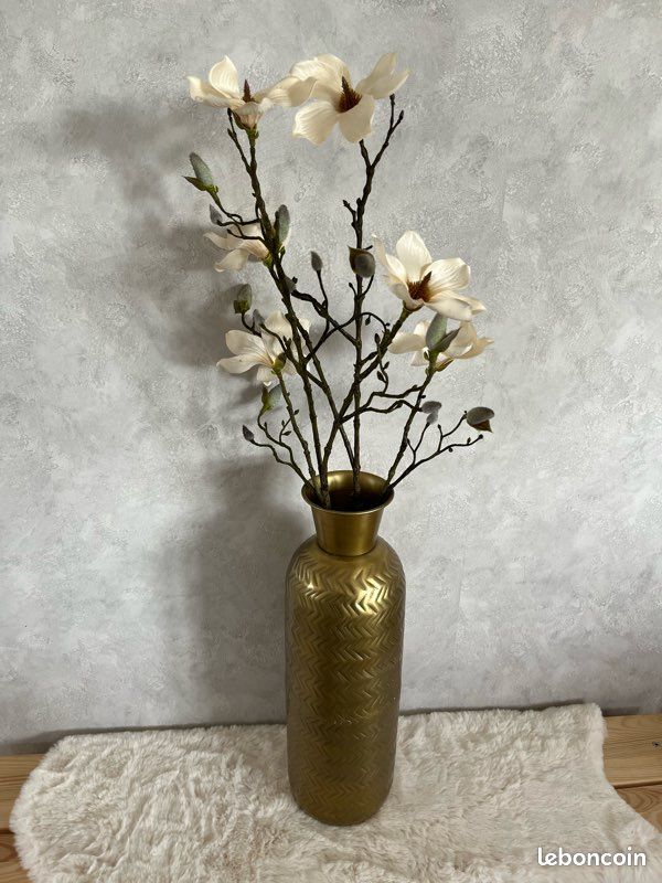Vase Night Atmosphera En Métal Doré - Hauteur 45cm - Déco Moderne Et Élégante