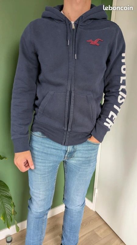 Bleu Marine Gilet Sweat Homme Capuche Sweat/Hoodie/Gilet Zippé à