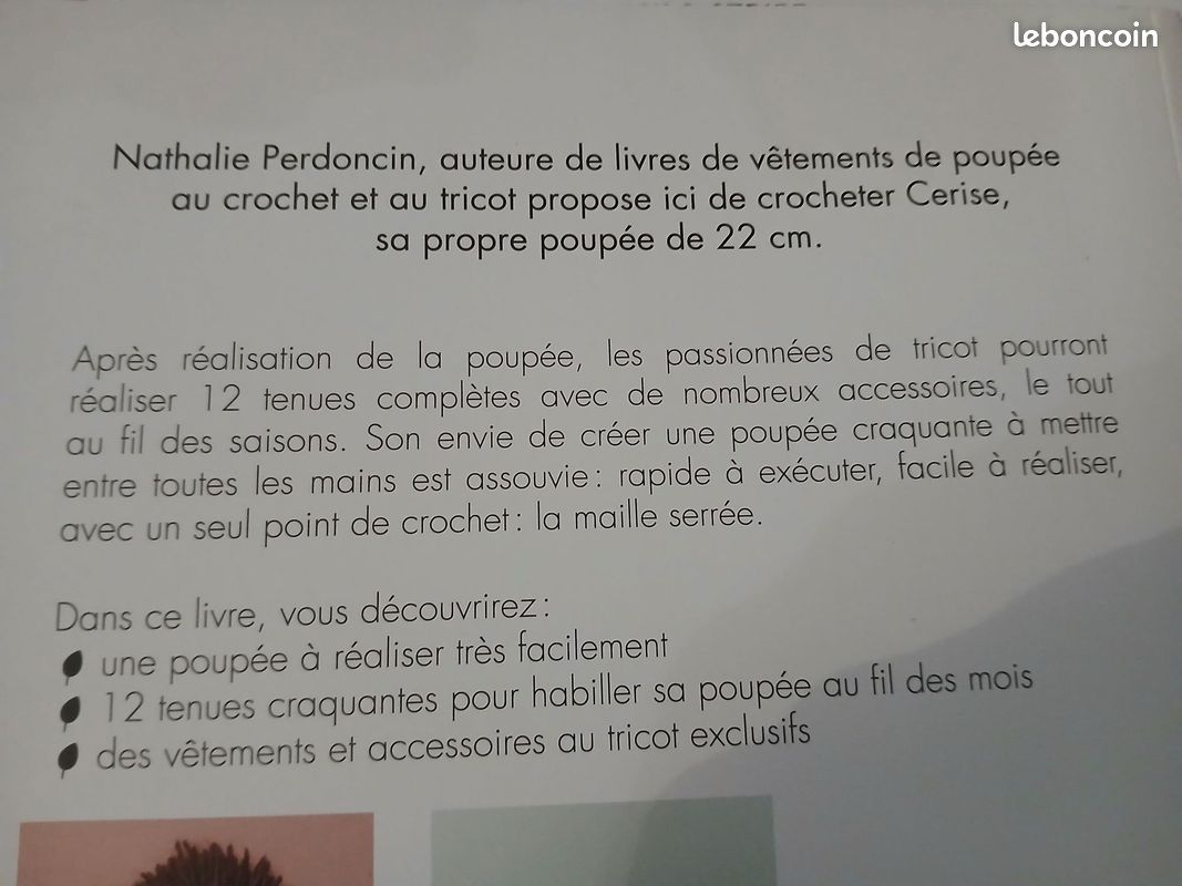 Livre crochet et couture "poupée Cerise et ses 12 panoplies"Neuf (image 2)