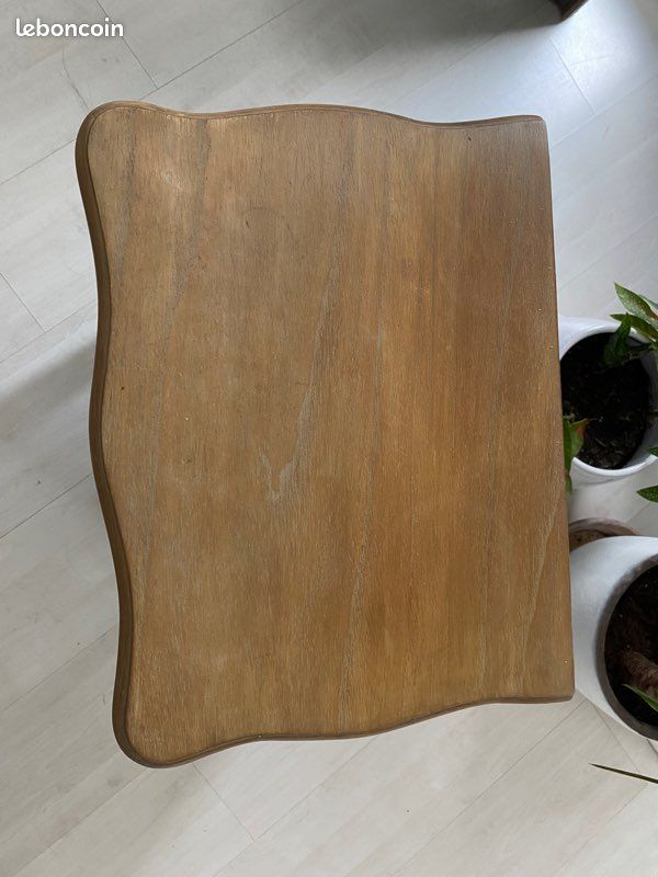 Table de nuit noir et bois brut style baroque (image 5)