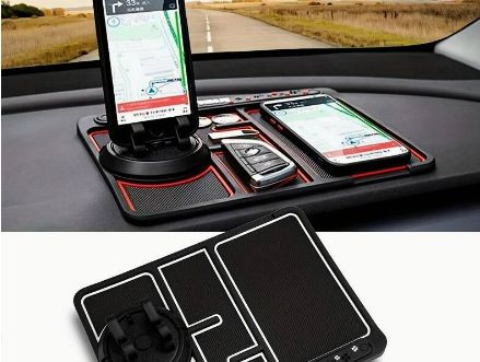 Tapis antidérapant pour voiture avec support de navigation rotatif multifonctionnel  pour tableau de bord (téléphone portable, GPS…) - Équipement auto