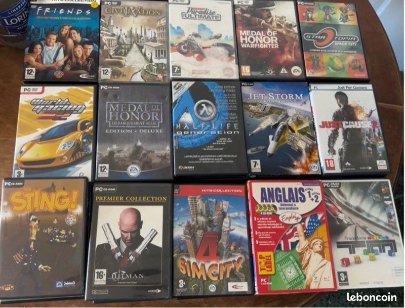 Lot De 8 Jeux PC Rétro - Aventure - CD - Bon état