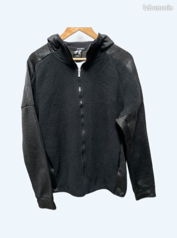 Pull d'extérieur doublé de sherpa Orvis pour homme XL gris quart zippé
