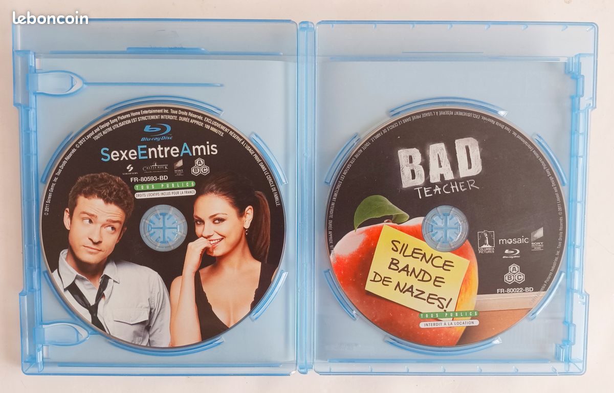 2 Blu-Ray Bad Teacher et Sexe Enre Amis - DVD - Films