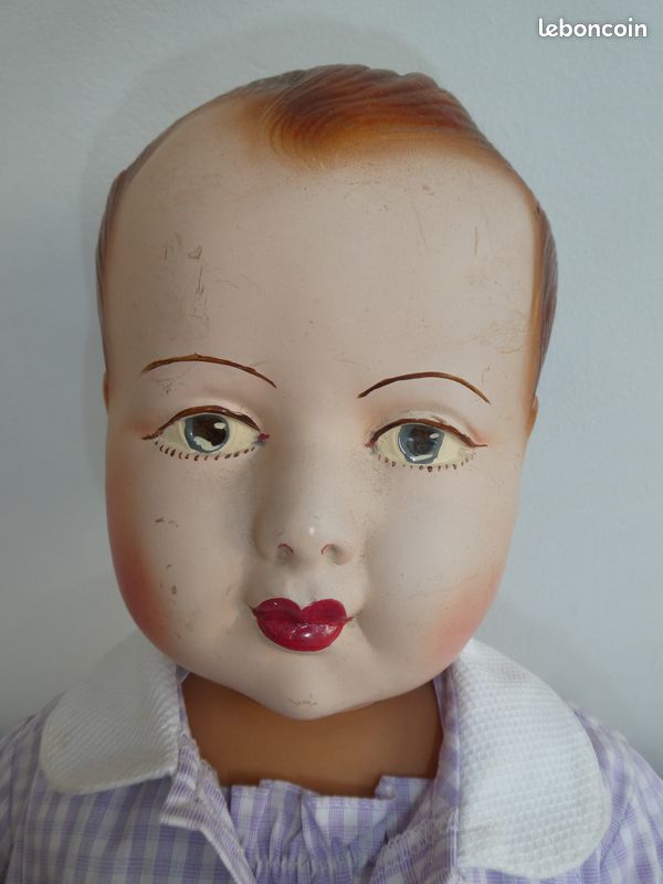Poupée Françoise SNF France 55 – Celluloïd, Yeux En Acétate Dormeur – Années 1930