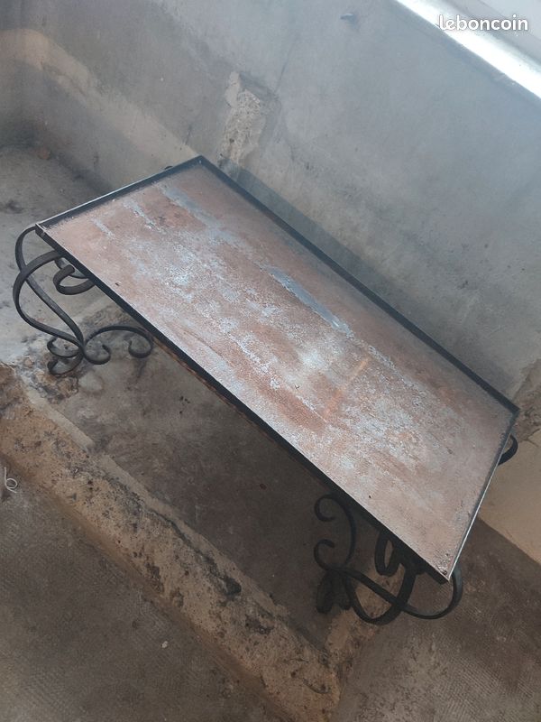 Table basse en fer forgé pour mosaique (image 1)