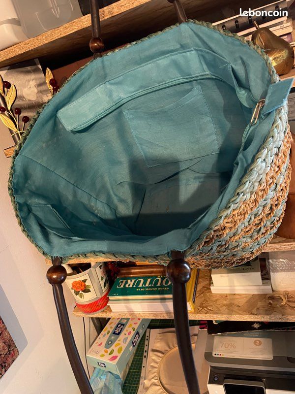 Panier bohème en corde et raphia (image 2)
