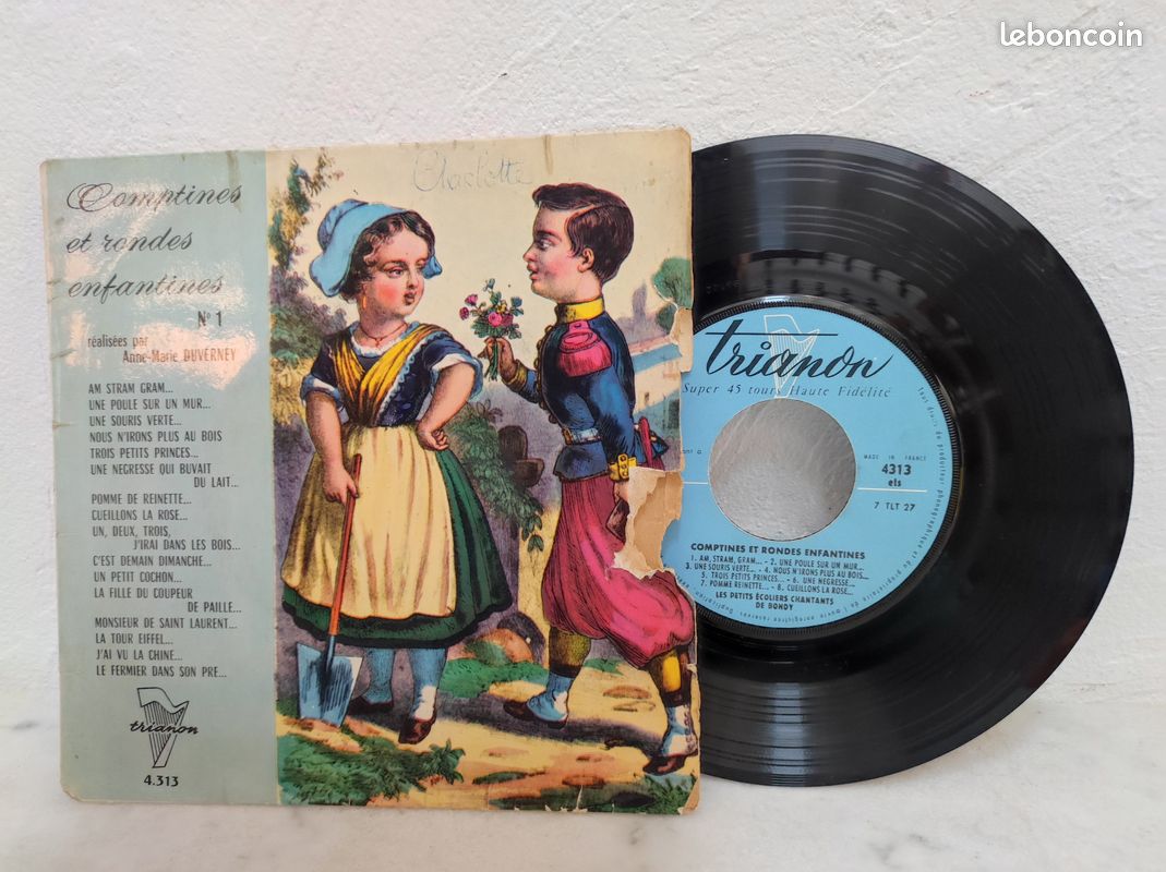 Vinyle 45t Comptines et rondes enfantines N°1 (image 1)