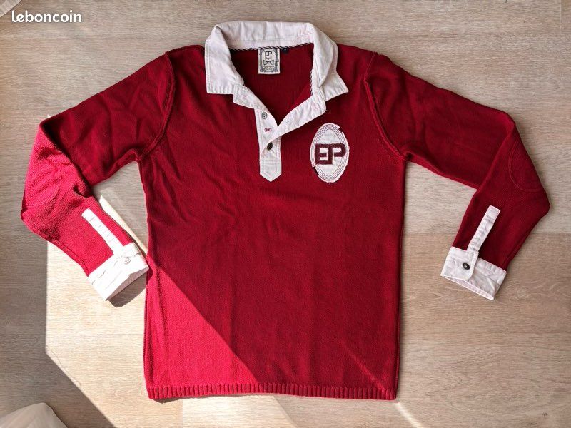 Pull homme Rugby Eden Park Rouge Bordeaux - Taille M - Très bon état (image 1)
