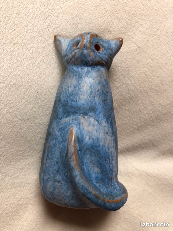 Chat bleu en céramique TBE (image 8)