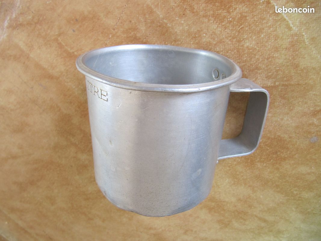Mesure à Lait Ancienne SEB - Demi-litre - Aluminium - Vintage Gris